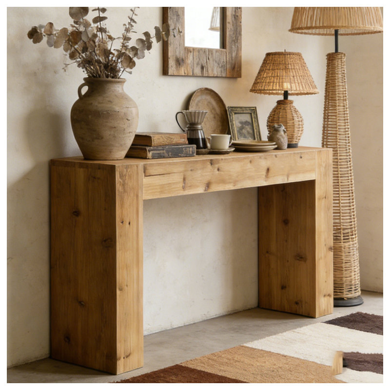 Table de couloir, console Minimalist Design, Brun