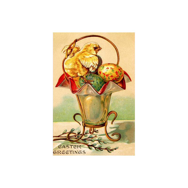 « pâques greetings », impression, H 66 po x l 44 po
