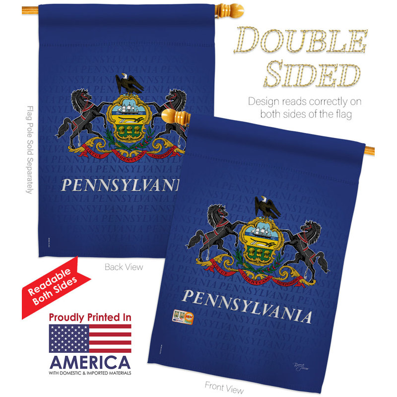 Double Sided 40 in. H x 28 in. W Polyester House Flag