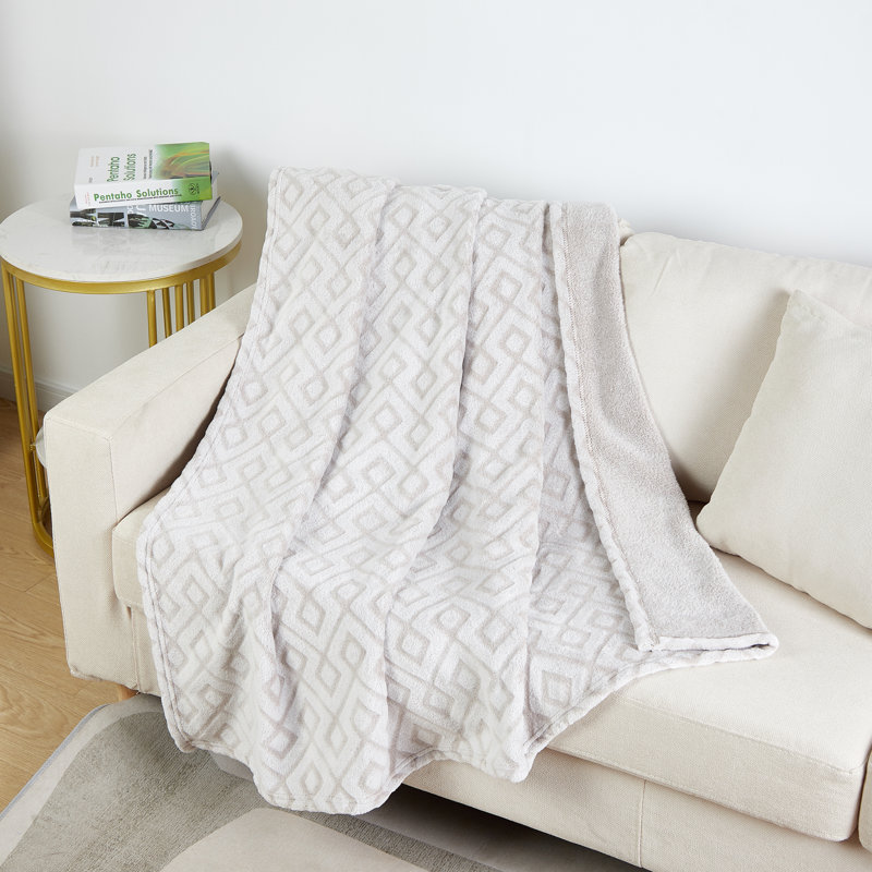 Jeté en sherpa Soft Lux, Brun clair
