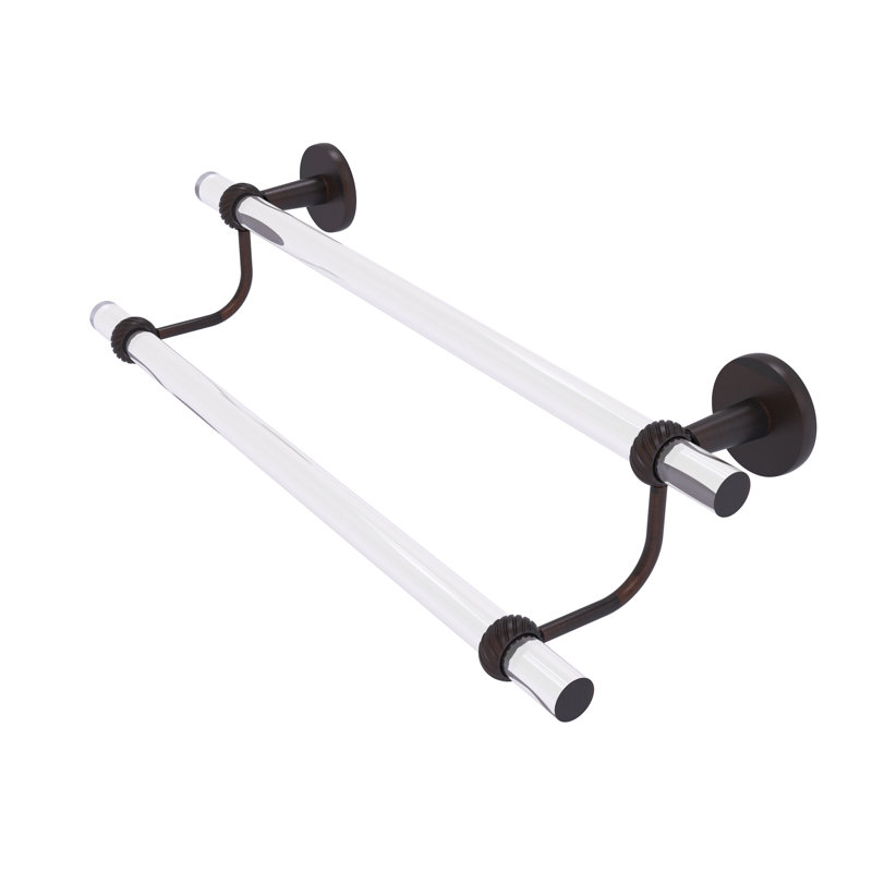 Double barre à serviettes murale clearview, Bronze vénitien, H 7,6 po x l 28 po x P 5,5 po