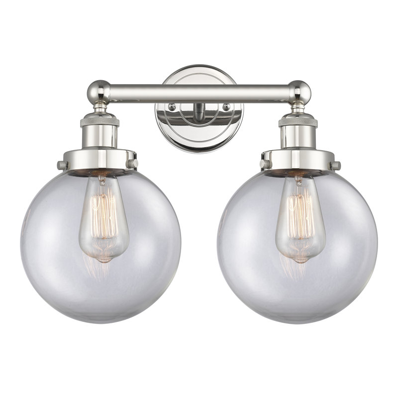 Alphonsa 2 - Light Dimmable Vanity Light, Clear, Polished Nickel