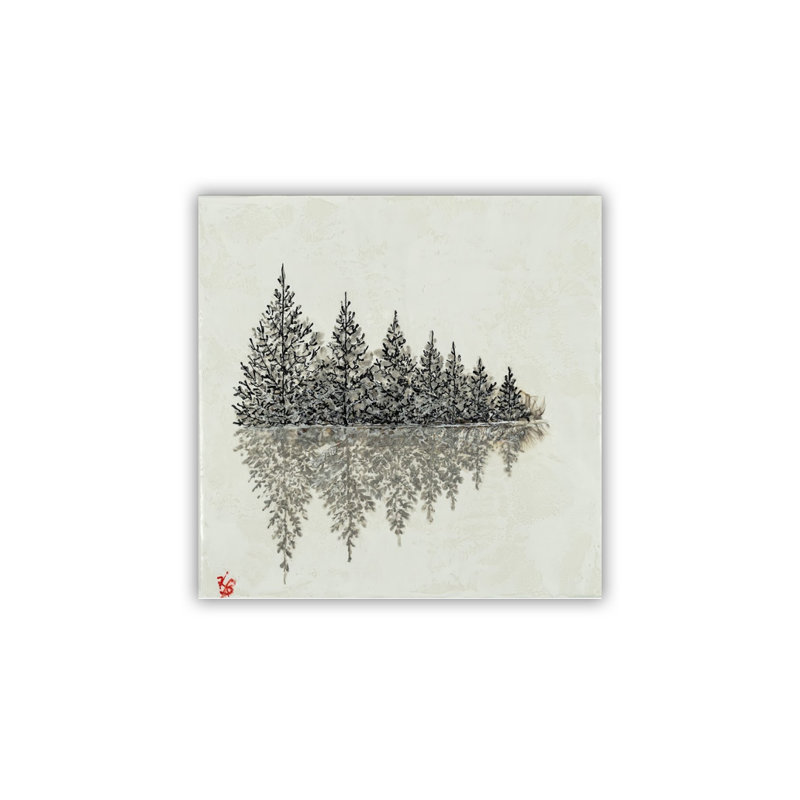 "Frosted Trees", art mural sur toile, H 12 po x l 12 po, Toile tendue