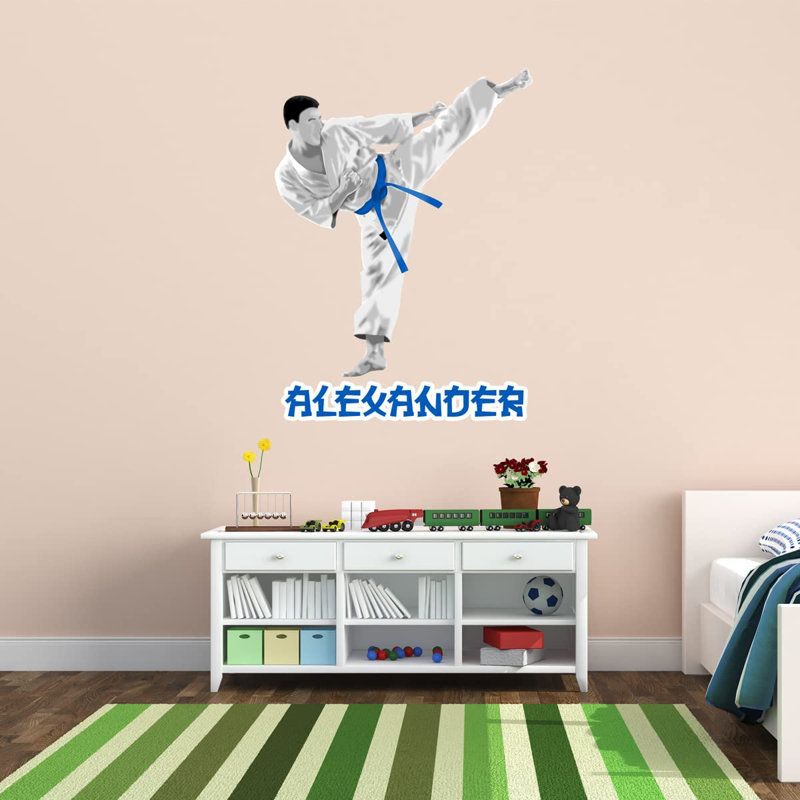 Adhésif décoratif karaté, Bleu, H 28 po x l 20 po, Oui