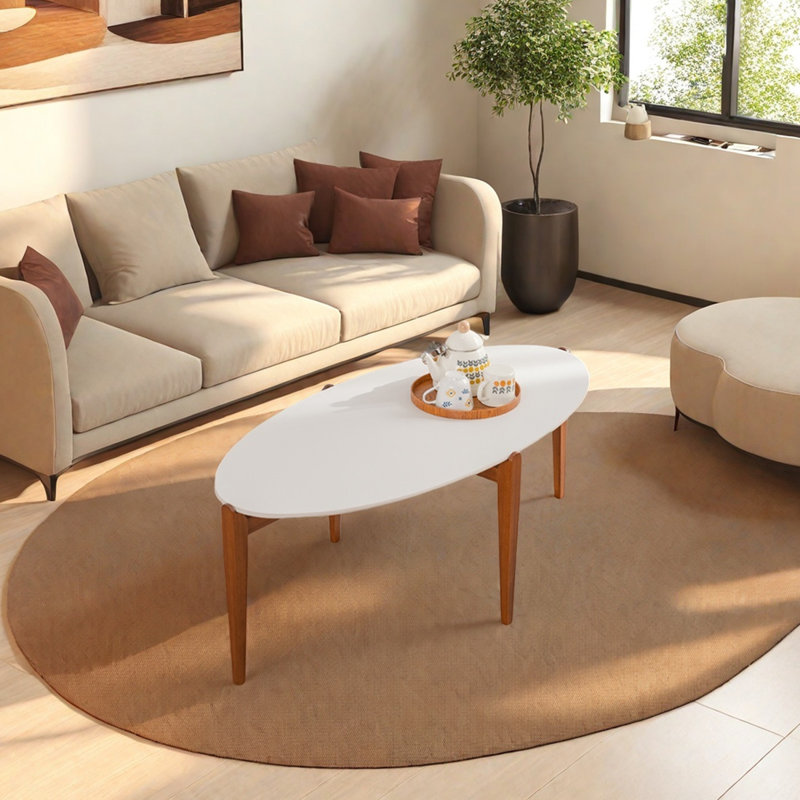 Table basse Rock Plate, Blanc