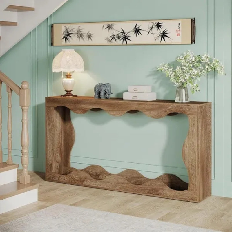 63"l×11.8"d×33.46"h Farmhouse Console Table , Living Room/behind Couch Home Decor, Brown Wood
