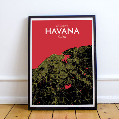 Havana City Map - No Frame Print