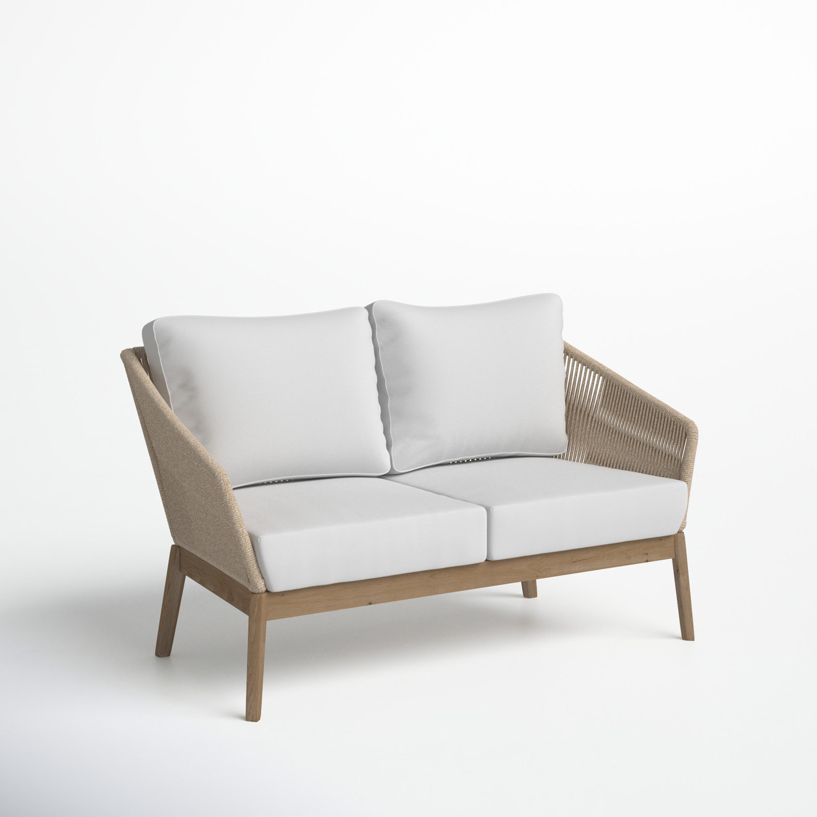Bowery 51" Acacia Patio Loveseat, Beige