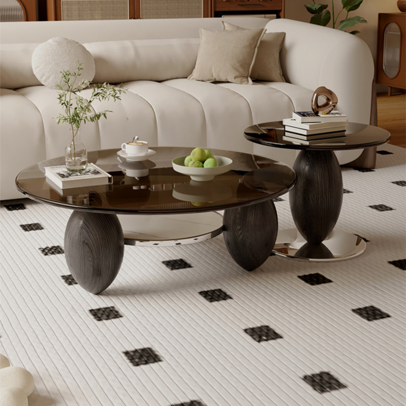 Creative Glass Coffee Table Compact Set