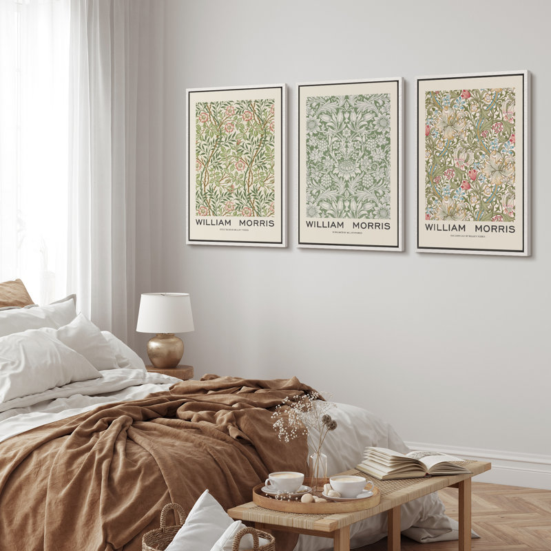 «Classical Artwork», œuvre d'art du musée William Morris, photos murales botaniques florales classiques, impression sur toile, 3 pièces