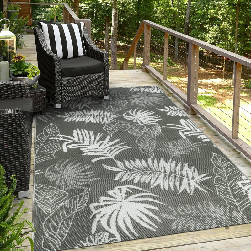 Outdoor Rug Waterproof Reversible Plastic Straw Camping Rugs for Outside RV, Patio,Deck, Rectangle 6' x 9'