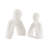 Hans Tanka Cream Abstract Two Piece Thinking Couple Decorative Accent Matte Ceramic Sculpture Figure Set