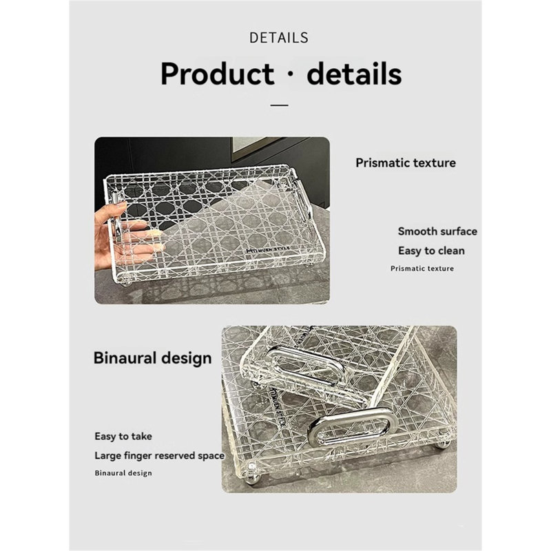 Plateau en plastique Nakiyha, H 2,76 po x l 5,71 po x P 11,61 po