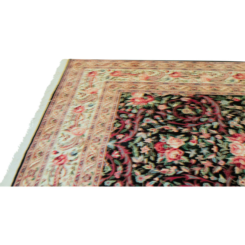 Tapis rectangulaire en laine noué à la main