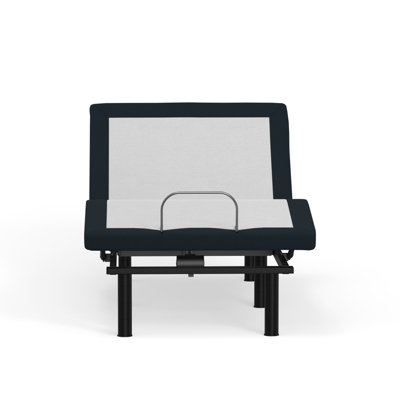 Twin Xl Zero Adjustable Bed Base With Metal Components And Wireless Remote, Grey , Simple Articulations,