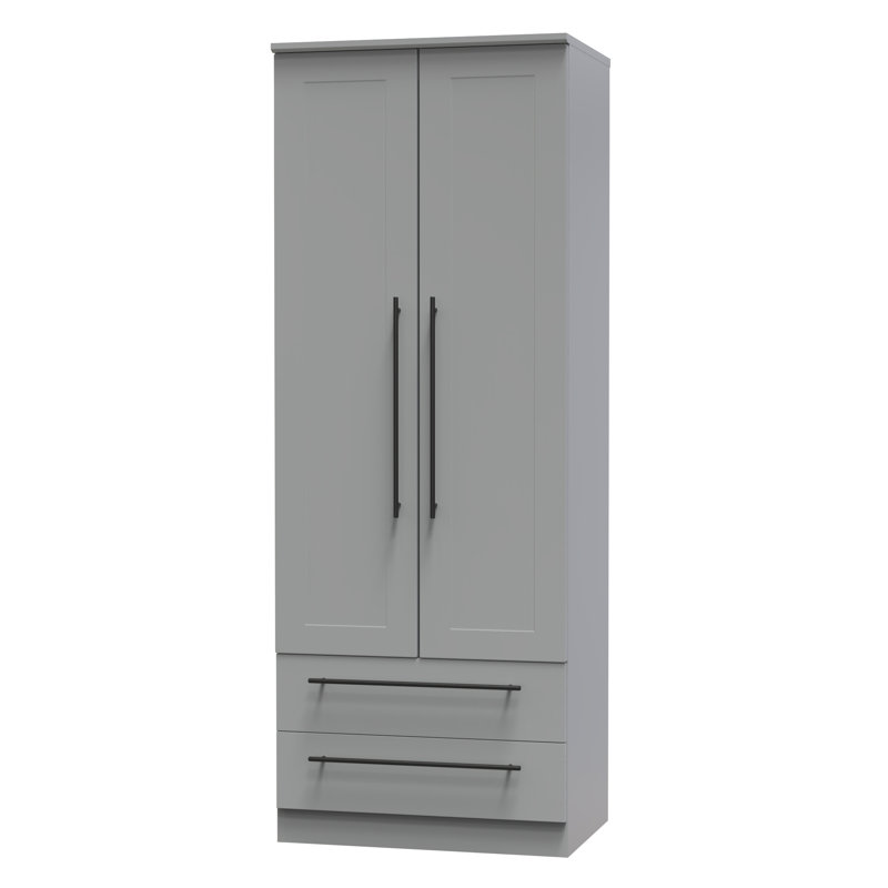 Fully Assembled 2 Door Wardrobe, Dusk Grey