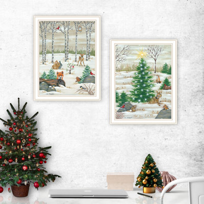"Critter For Christmas", art mural pour créer une atmosphère douillette - 14 x 1 x 18 po, bois et papier, touche d'élégance