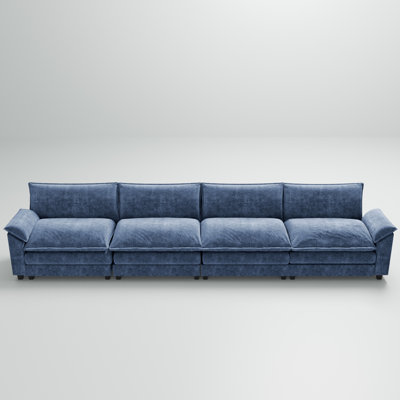 154" Ultra long Chenille modern combination low foot sofa, Can be split, Combined