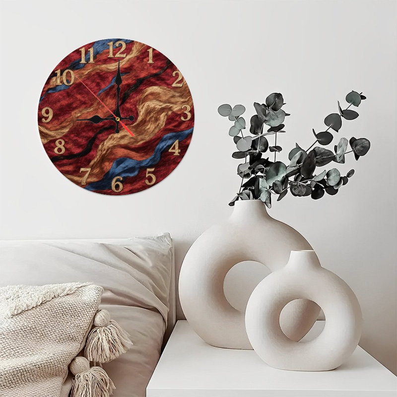 Horloge avec texture abstraite ondulée