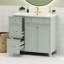 Meuble-lavabo de 36 po de style transitionnel avec lavabo en résine, armoire de salle de bain simple avec 2 tiroirs et 1 tablette de rangement réglable, 2 portes à fermeture en douceur-104848746