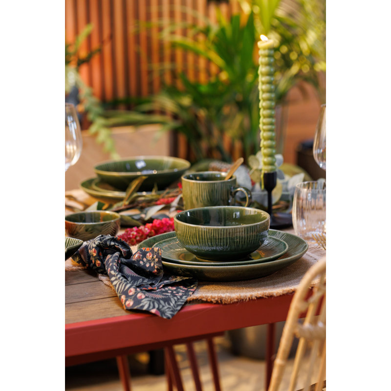 Mikasa Jardin Stoneware Cereal Bowls, 15cm, Green