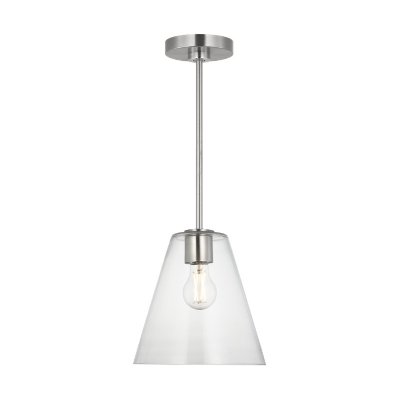 Luminaire suspendu à une lumière Hayden, Clair, Nickel brossé
