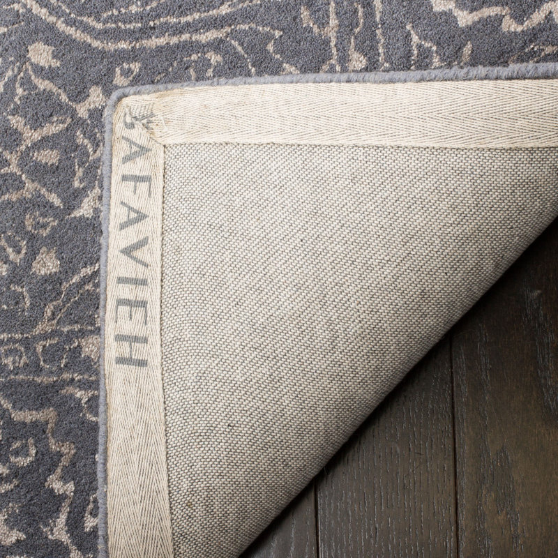 Samaniego Hand Tufted Viscose/Wool Oriental Rug in Gray, Rectangle 2' x 3'