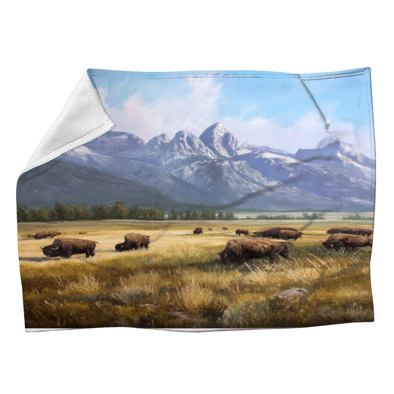 Jeté en molleton Bison - Jetés nature pour canapés ou lits, L 80,25 po x l 68,25 po