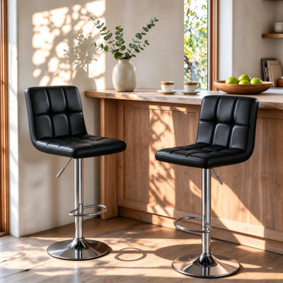 Shayna Swivel Upholstered Adjustable Height Bar Stool