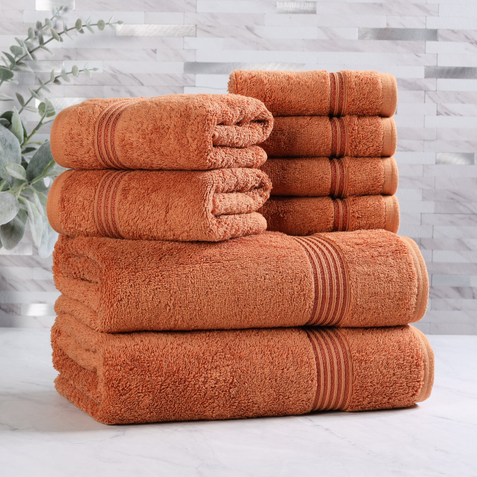 Alexia 8-Piece Egyptian Cotton Towel Set, Copper