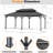 Stratford 12’ X 20’ Aluminum Galvanized Hard Top Gazebo,Double Roof With Curtain, Netting, LED Lighting And Charging Port-110299034