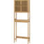 Armoire au-dessus de la toilette pour le rangement de la salle de bain - Organisateur spacieux avec portes à lattes et tablettes réglables