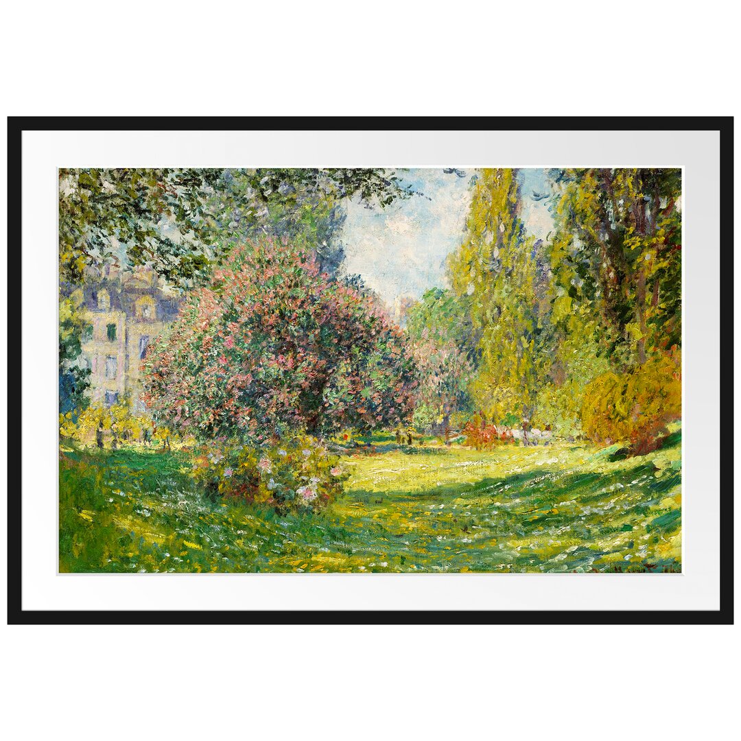 Gerahmter Kunstdruck Landscape at Monceau Park von Claude Monet