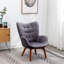 Fauteuil d'appoint en velours gris polyvalent-1831088664