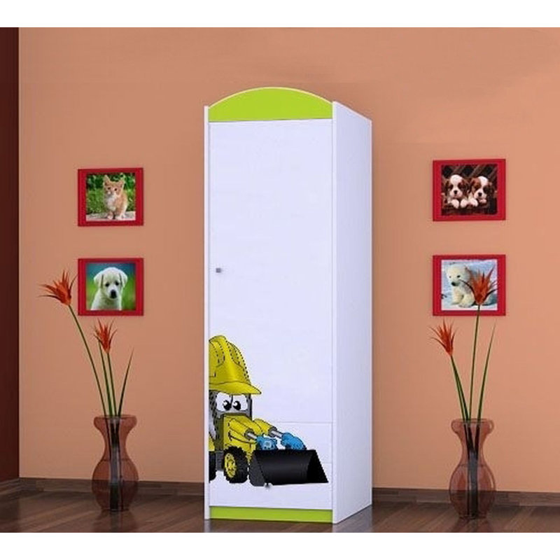 Garvin 1 Door Wardrobe, Green