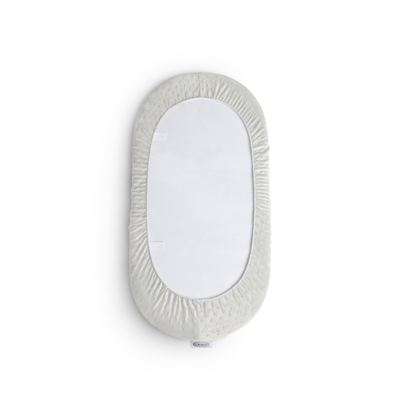 Graco Gray and White Oval Contoured Changing Pad with Cover