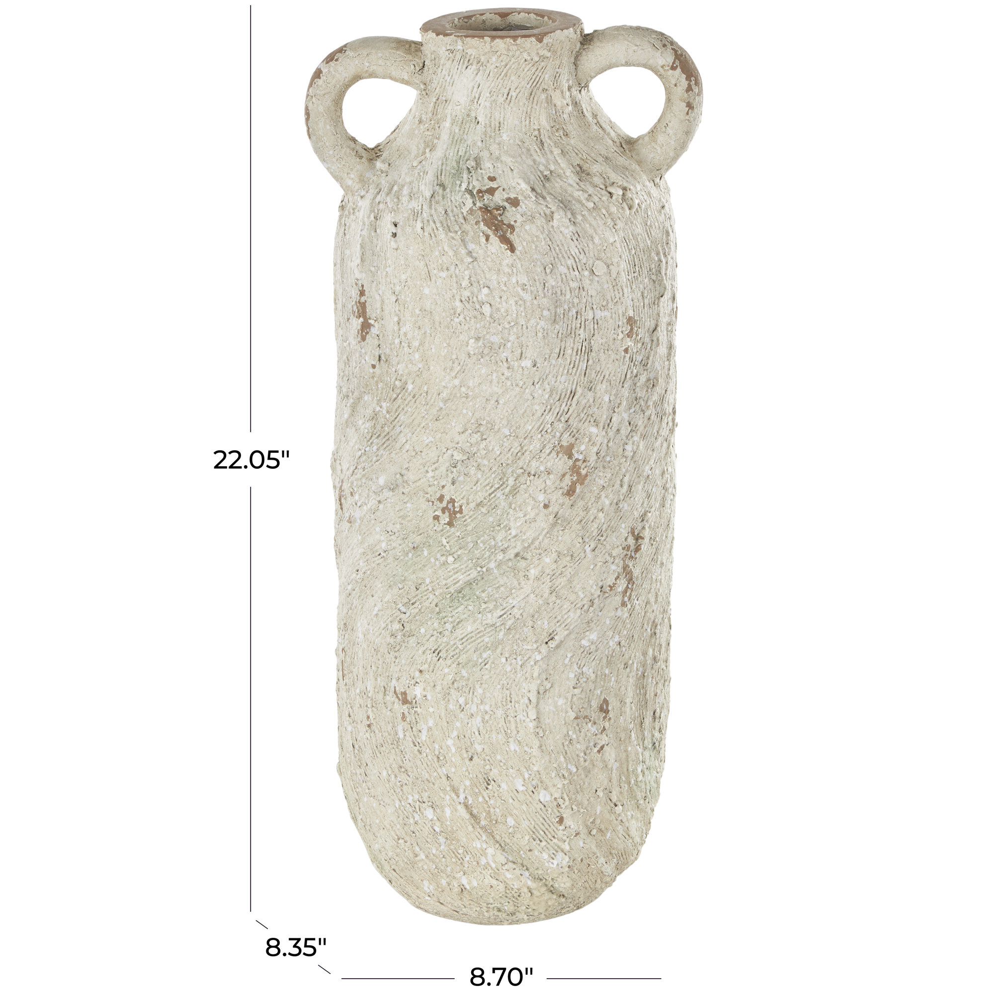 Clairabelle Magnesium Oxide Table Vase, 22.05" H x 8.35" W x 8.70" D