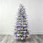 Arbre de Noël floqué deux couleurs, pointes de branches mixtes en PE et PVC, base en métal pliable-1579155656
