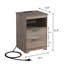 Table de chevet avec station de charge, table de bout avec 2 tiroirs, table de bout en bois avec tiroir et tablette d'ouverture, table d'appoint pour chambre à coucher-471580497