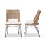 Chaise de salle à manger en rotin avec coussin Cassiani