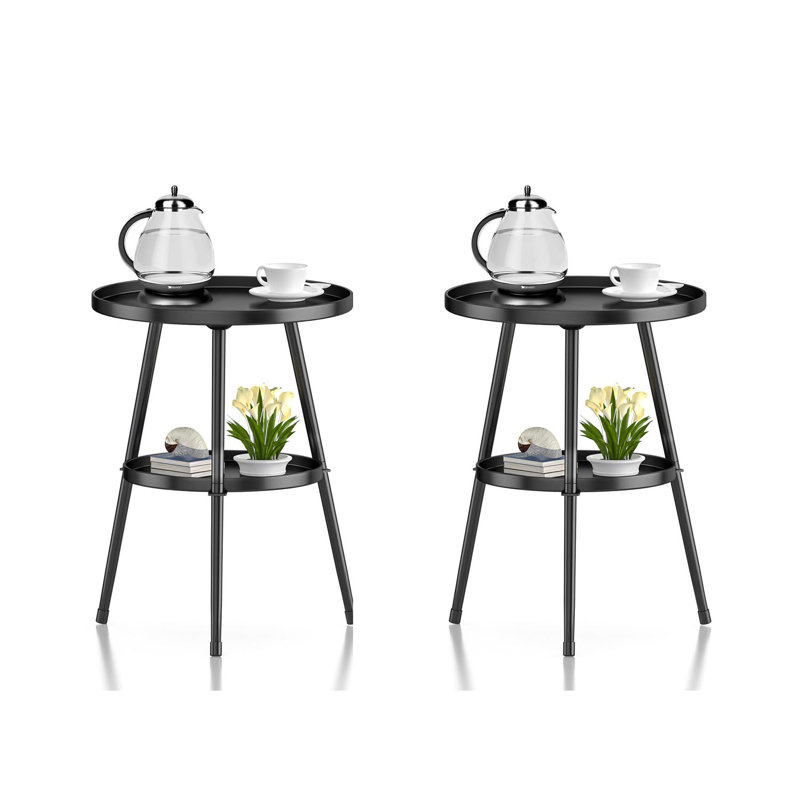 Krystyn Round Steel Outdoor Side Table