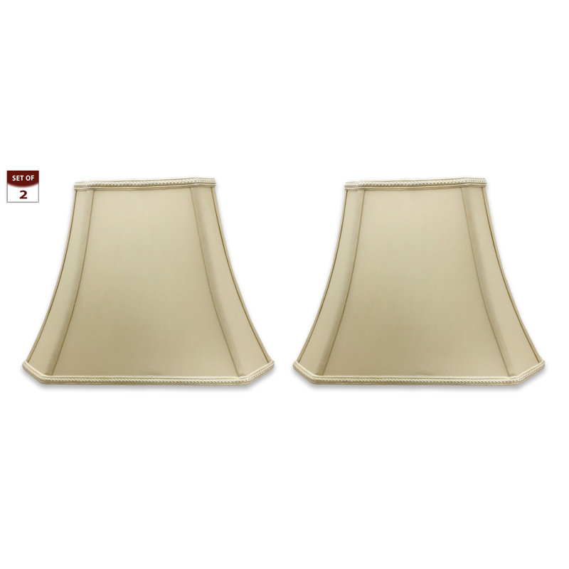 Abat-jour cloche en soie/chantoung, Beige