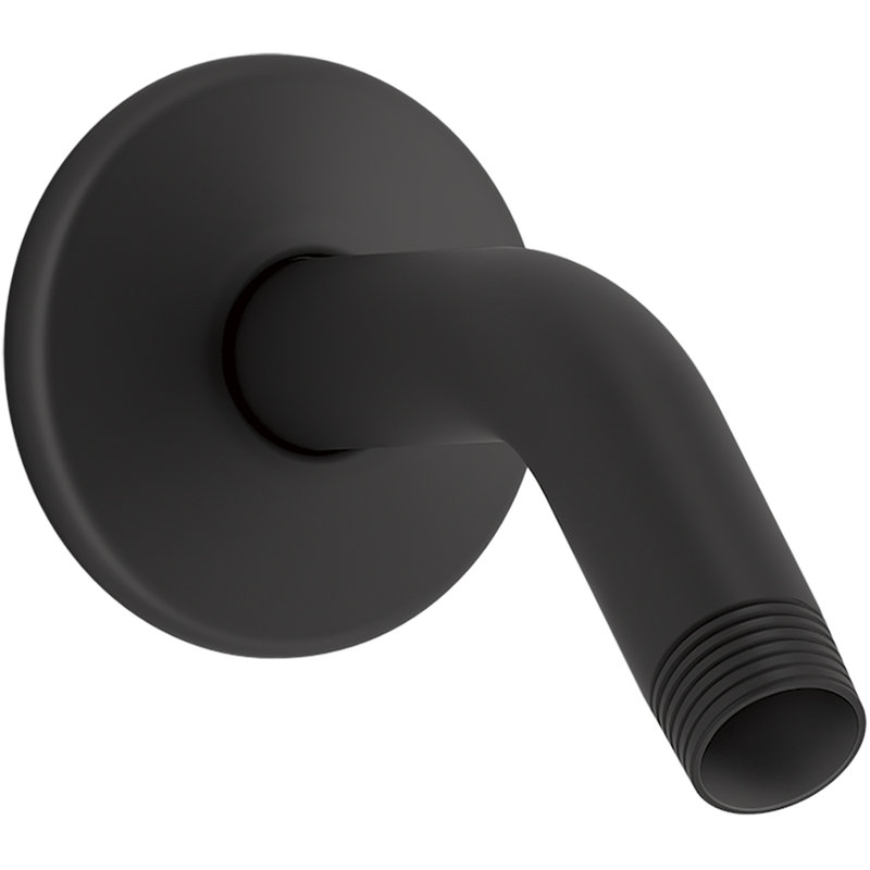 Mastershower Showerarm and Flange, Long, Matte Black