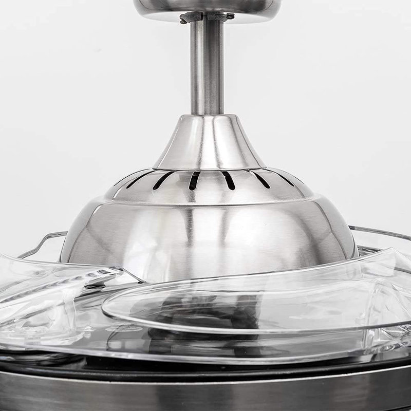 Ventilateur de plafond à 4 pales rétractables à DEL de 20 po avec télécommande et ensemble d'éclairage Elfete