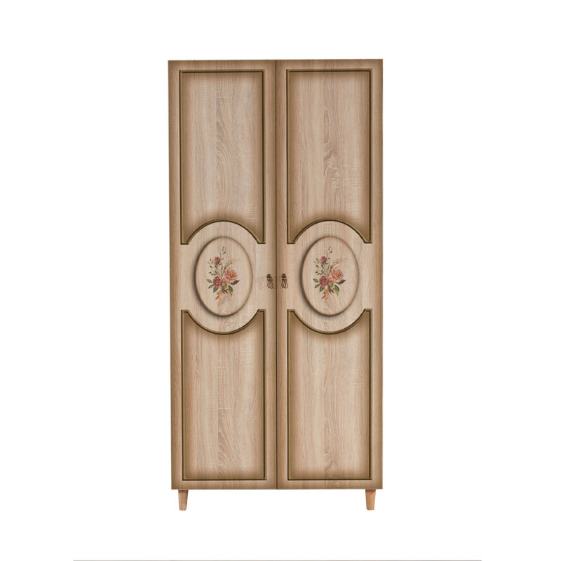 Kenna 2 Door Manufactured Wood Wardrobe, Sonoma/Oak