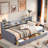 Dunbabin Velvet Upholstered Platform Bed with Storage Shelves and 2 Drawers-547479912