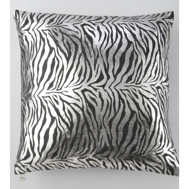 Zebra Cushion Cover, Silver