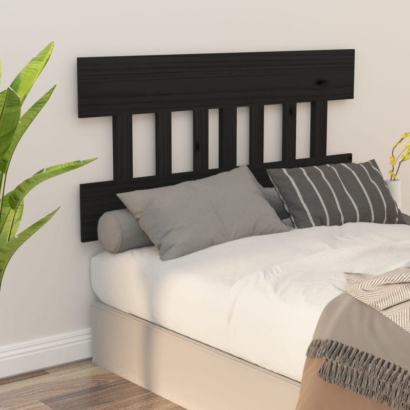 Ellayne Solid Wood Headboard, 31.9" H x 80.1" W, Black
