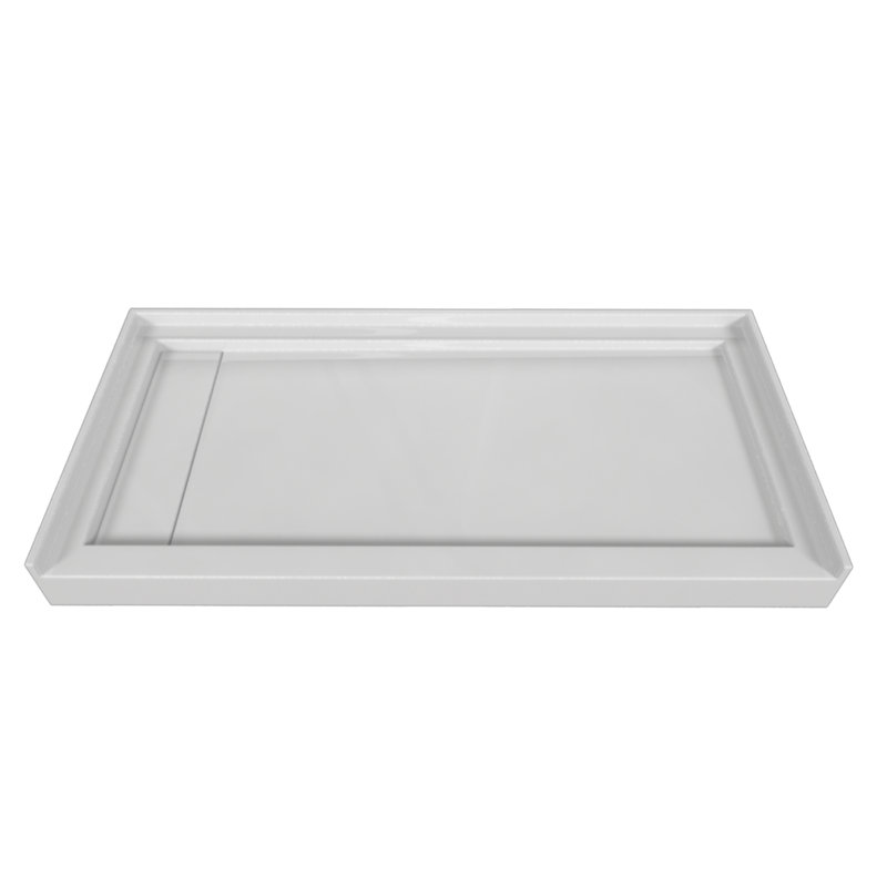 Signature 60'' W 30'' D Rectangular Single Shower Base, White, Left