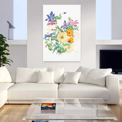 Contemporary Art Colourful Contemporary Delicate Rose Flower Nature Wall Art